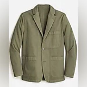 J.Crew garment-dyed cotton-linen blend chino suit jacket